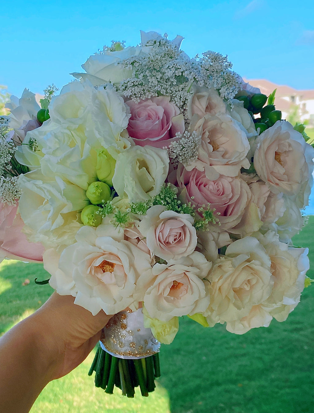 Blush & Ivory Garden Bridal Bouquet