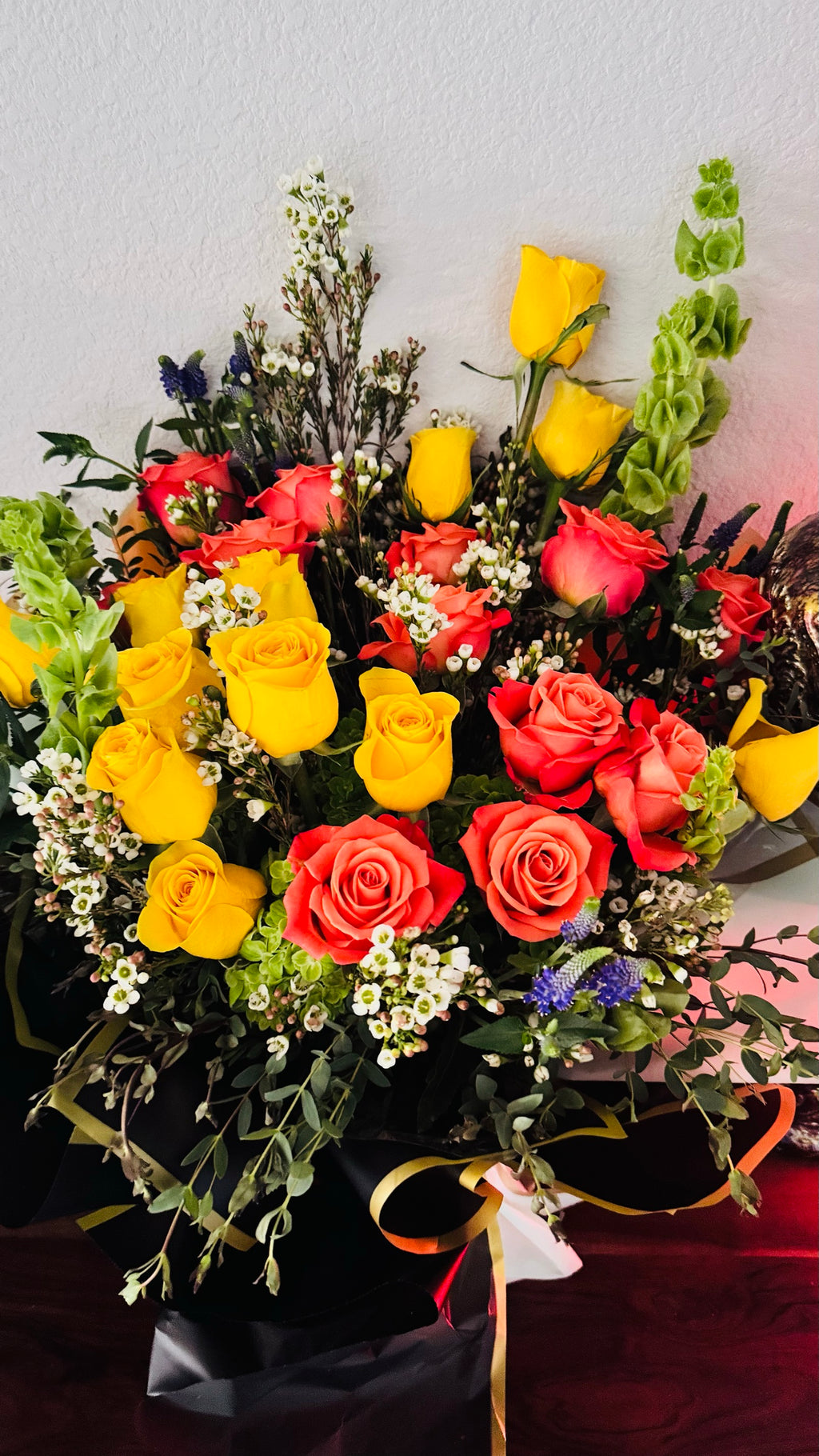 Golden Coral Rose Gift Arrangement