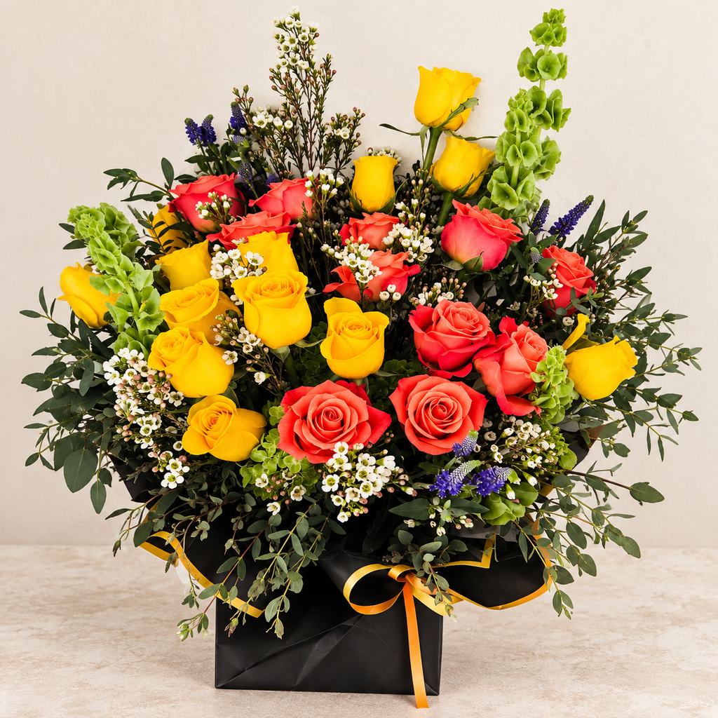 Golden Coral Rose Gift Arrangement