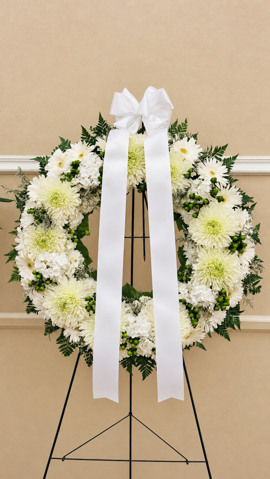Ivory Peace Standing Wreath